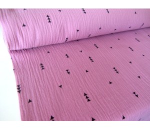 Double Gauze Musselin Pfeile dunkelrosa